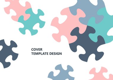 Parlak renk bulmacası, mesaj yeri olan bulmaca. Birlik fikri, takım çalışması fikri. Vektör illüstrasyonu