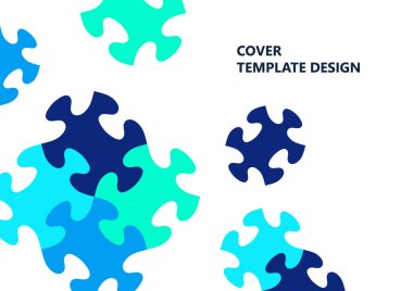 Parlak renk bulmacası, mesaj yeri olan bulmaca. Birlik fikri, takım çalışması fikri. Vektör illüstrasyonu