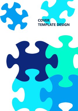 Parlak renk bulmacası, mesaj yeri olan bulmaca. Birlik fikri, takım çalışması fikri. Vektör illüstrasyonu