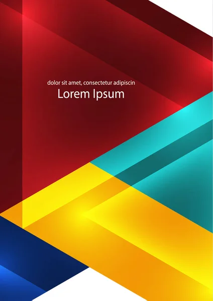 Fundo Geométrico Abstrato Triângulos Modernos Sobrepostos Cores Brilhantes Modelo Para —  Vetores de Stock