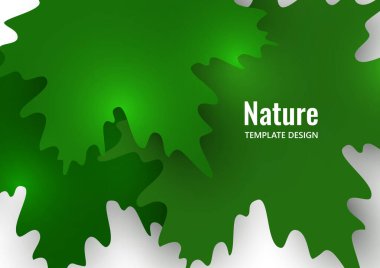 Beyaz arka planda yeşil akçaağaç yaprakları. Yazın yaratıcı tasarım. Vektör illüstrasyonu.