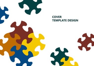 Parlak renk bulmacası, mesaj yeri olan bulmaca. Birlik fikri, takım çalışması fikri. Vektör illüstrasyonu