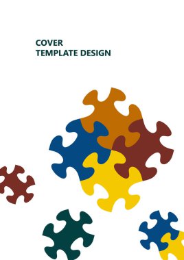 Parlak renk bulmacası, mesaj yeri olan bulmaca. Birlik fikri, takım çalışması fikri. Vektör illüstrasyonu