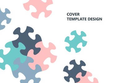 Parlak renk bulmacası, mesaj yeri olan bulmaca. Birlik fikri, takım çalışması fikri. Vektör illüstrasyonu