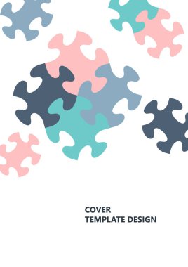 Parlak renk bulmacası, mesaj yeri olan bulmaca. Birlik fikri, takım çalışması fikri. Vektör illüstrasyonu