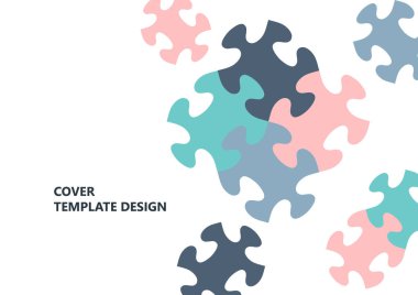 Parlak renk bulmacası, mesaj yeri olan bulmaca. Birlik fikri, takım çalışması fikri. Vektör illüstrasyonu