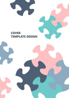 Parlak renk bulmacası, mesaj yeri olan bulmaca. Birlik fikri, takım çalışması fikri. Vektör illüstrasyonu