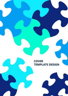 Parlak renk bulmacası, mesaj yeri olan bulmaca. Birlik fikri, takım çalışması fikri. Vektör illüstrasyonu