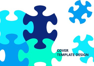 Parlak renk bulmacası, mesaj yeri olan bulmaca. Birlik fikri, takım çalışması fikri. Vektör illüstrasyonu