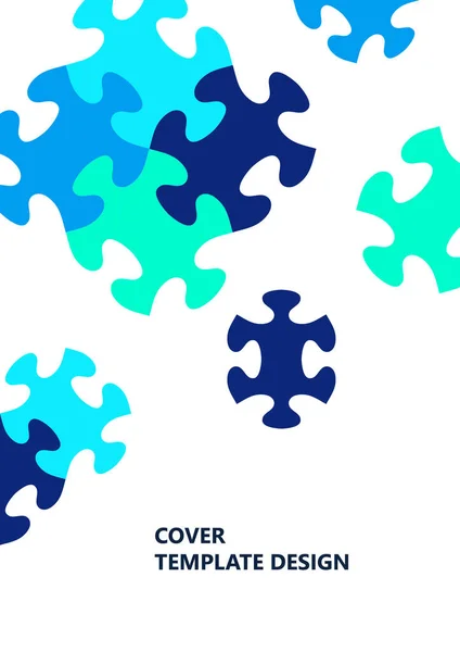 明るい色のパズル テキストの場所とパズル チームワークのアイデア ベクターイラスト — ストックベクタ