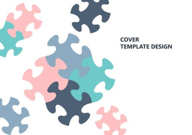 Parlak renk bulmacası, mesaj yeri olan bulmaca. Birlik fikri, takım çalışması fikri. Vektör illüstrasyonu