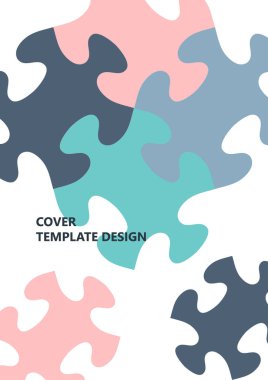 Parlak renk bulmacası, mesaj yeri olan bulmaca. Birlik fikri, takım çalışması fikri. Vektör illüstrasyonu