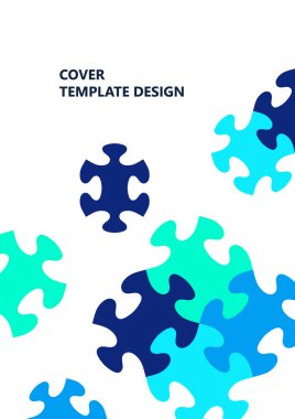 Parlak renk bulmacası, mesaj yeri olan bulmaca. Birlik fikri, takım çalışması fikri. Vektör illüstrasyonu