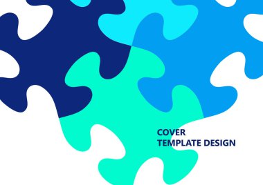 Parlak renk bulmacası, mesaj yeri olan bulmaca. Birlik fikri, takım çalışması fikri. Vektör illüstrasyonu