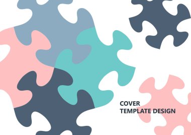 Parlak renk bulmacası, mesaj yeri olan bulmaca. Birlik fikri, takım çalışması fikri. Vektör illüstrasyonu