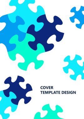 Parlak renk bulmacası, mesaj yeri olan bulmaca. Birlik fikri, takım çalışması fikri. Vektör illüstrasyonu