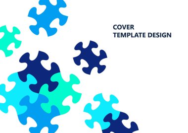 Parlak renk bulmacası, mesaj yeri olan bulmaca. Birlik fikri, takım çalışması fikri. Vektör illüstrasyonu