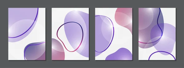 Conjunto Banderas Modernas Formas Líneas Dinámicas Colores Banner Abstracto Degradado — Vector de stock