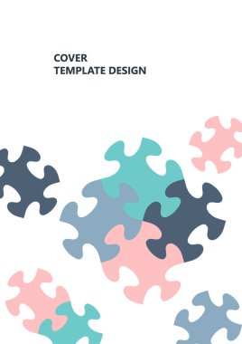 Parlak renk bulmacası, mesaj yeri olan bulmaca. Birlik fikri, takım çalışması fikri. Vektör illüstrasyonu