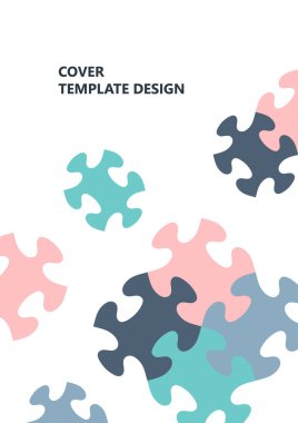 Parlak renk bulmacası, mesaj yeri olan bulmaca. Birlik fikri, takım çalışması fikri. Vektör illüstrasyonu