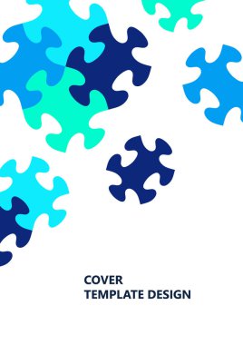 Parlak renk bulmacası, mesaj yeri olan bulmaca. Birlik fikri, takım çalışması fikri. Vektör illüstrasyonu