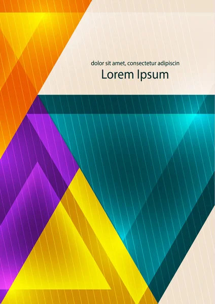 Fundo Geométrico Abstrato Triângulos Modernos Sobrepostos Cores Brilhantes Modelo Para —  Vetores de Stock