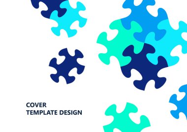 Parlak renk bulmacası, mesaj yeri olan bulmaca. Birlik fikri, takım çalışması fikri. Vektör illüstrasyonu