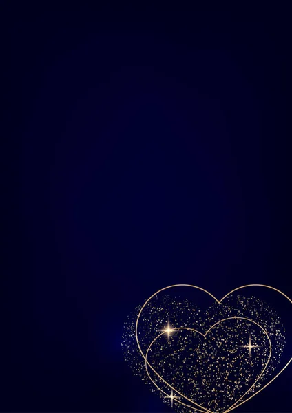 情人节快乐 带着一颗金子般的心 优惠券 横幅模板 爱的光芒 — 图库矢量图片