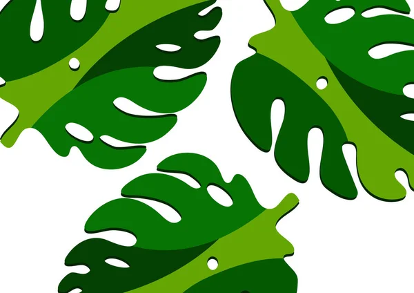 Monstera Leaves Modern Paper Cut Style Multi Colored Parts Can — Stock vektor