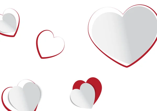 Alla Hjärtans Dag Koncept Bakgrund Papper Hjärtan Vektor Illustrationsöt Kärlek Vektorgrafik