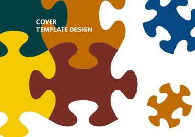 Parlak renk bulmacası, mesaj yeri olan bulmaca. Birlik fikri, takım çalışması fikri. Vektör illüstrasyonu