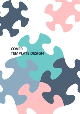 Parlak renk bulmacası, mesaj yeri olan bulmaca. Birlik fikri, takım çalışması fikri. Vektör illüstrasyonu