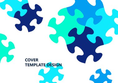 Parlak renk bulmacası, mesaj yeri olan bulmaca. Birlik fikri, takım çalışması fikri. Vektör illüstrasyonu