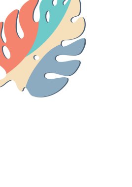 Modern kağıt kesiminde canavar yaprakları. Çok renkli uzuvlar. Reklam ve promosyon için kullanılabilir. Vektör illüstrasyonu