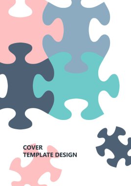 Parlak renk bulmacası, mesaj yeri olan bulmaca. Birlik fikri, takım çalışması fikri. Vektör illüstrasyonu