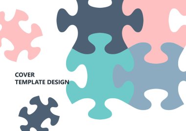 Parlak renk bulmacası, mesaj yeri olan bulmaca. Birlik fikri, takım çalışması fikri. Vektör illüstrasyonu