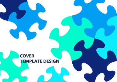 Parlak renk bulmacası, mesaj yeri olan bulmaca. Birlik fikri, takım çalışması fikri. Vektör illüstrasyonu