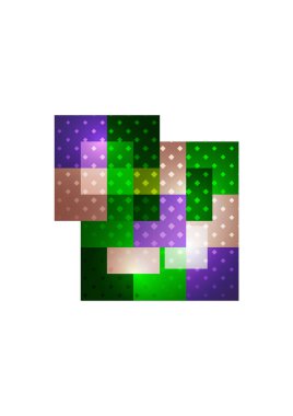 Soyut geometrik arkaplan. Modern çakışan kareler. Mesajın için süslü renk şekilleri. İş ya da teknik sunum. Vektör illüstrasyonu