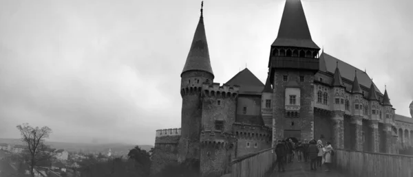 Vista Para Castelo Hunedoara Roménia — Fotografia de Stock