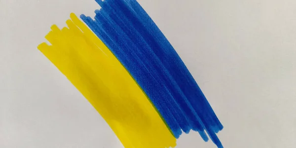 Gul Och Blå Färgerna Den Ukrainska Flaggan — Stockfoto