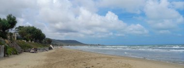 Empty sea beach in late summer