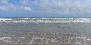 Empty sea beach in late summer