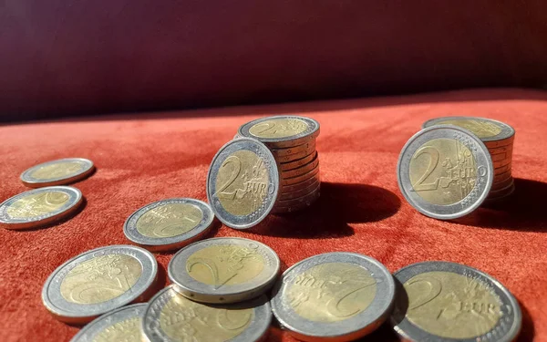 Stos Monet Euro — Zdjęcie stockowe