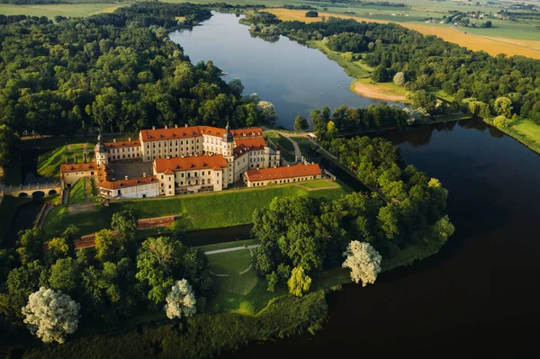 Château Nesvizh Heure Été Biélorussie Minsk Vue Aérienne — Photo