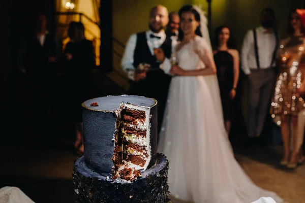 Крупный План Свадебного Торта Свадьбе — стоковое фото