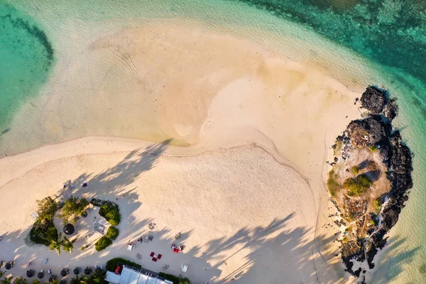 Вид Висоти Східного Узбережжя Острова Маврикій Літаючи Над Бірюзовою Лагуною — стокове фото