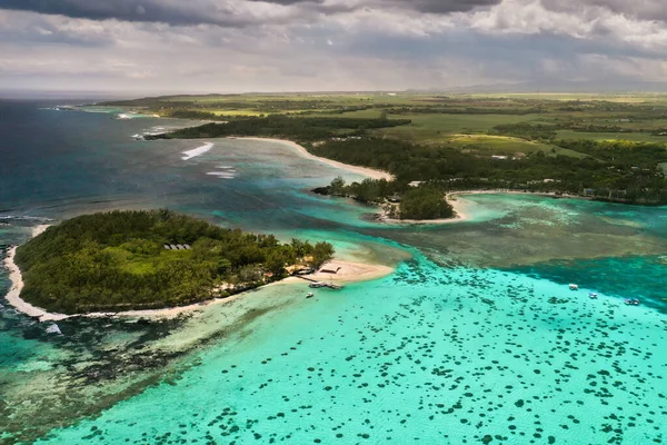 Widok Wysokości Wschodniego Wybrzeża Wyspy Mauritius Oceanie Indyjskim Piękna Laguna — Zdjęcie stockowe