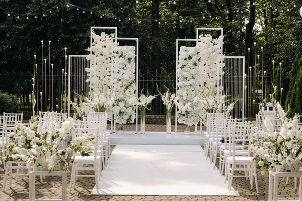 Lugar Para Una Ceremonia Boda Calle Lugar Boda Decorado —  Fotos de Stock