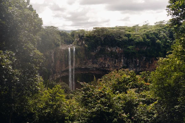 Vista Deck Observação Cachoeira Parque Natural Chamarel Maurícia — Fotografia de Stock