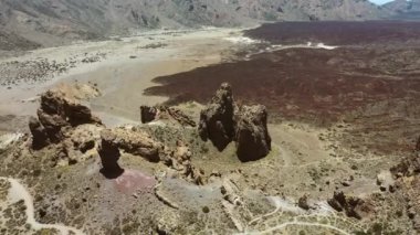 Teide volkanı kraterindeki ay manzarası. Kanarya Adaları, İspanya